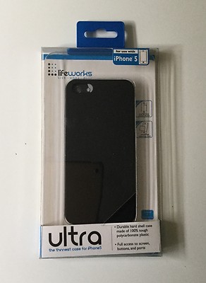 NEW LIFEWORKS Ultra Thinnest Protective Case iPhone 5 5S Black Cellphone Cover
