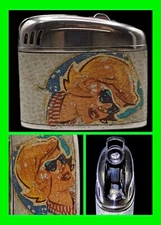 Very Unique Vintage Colorful Retro Girl Push Button Petrol Table Lighter WORKING