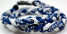 Wholesale Lot of 10 20" Navy Blue White Baseball Titanium Necklace Tornado