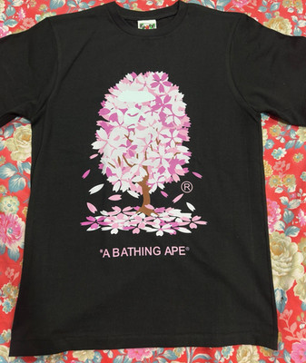 A Bathing Ape Black Sakura Tree Graphic Men's T-Shirt 