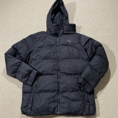 Puma Puffer Jacke Herren Medium schwarz wattiert gesteppt Kapuze Sport