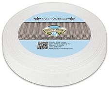 Country Brook Design  1 Inch White Lite Weight Nylon Webbing, 10 Yards