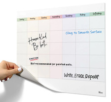 Dry Erase Reusable Monthly Calendar Cling Whiteboard 13x12 Dry Erase + Marker UK