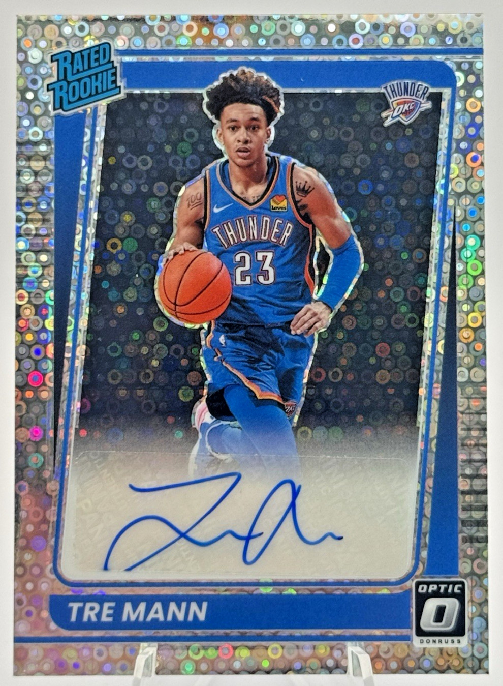 Tre Mann 2021-22 Panini Donruss Optic Rated Rookie Auto #168 Fast Break Disco