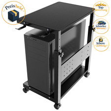 Höhenverstellbarer PC Tower Ständer 2 Ebenen bis 40kg für Computer Zubehör