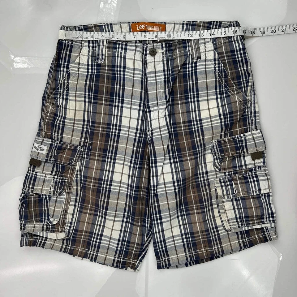 Pantalones Cortos Carga Lee Cuadros - 33W 10L Algodón Multicolor Foto 3 de 4