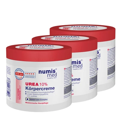 numis med 3x Urea Creme 10% 400 ml - Feuchtigkeitsspendende Urea 10% Hautcreme