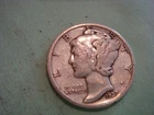 1937 D  Mercury Dime - Fine+- cond  , actual coin in photo