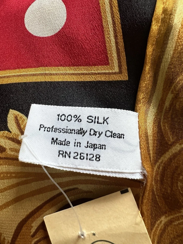 NWT Echo Charter Club Polka Dot Scrolls Silk 35” Square Scarf Vintage Japan - Image 4 of 4