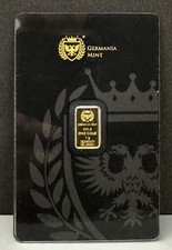 Germania Mint 1 g Gold Bar – .9999 Fine – Sealed Assay Card