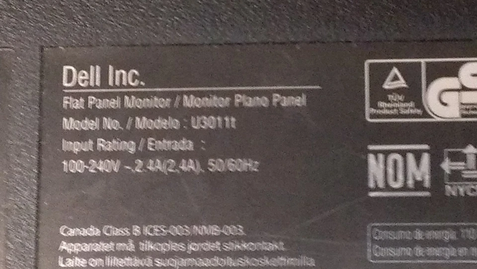 Dell UltraSharp U3011T U3011 30" inch Widescreen LCD Monitor - NO Stand - Image 3 of 4