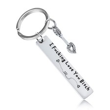 Best Friend Keychain Stainless Steel Engraved I Love You Birthday Friend Gift