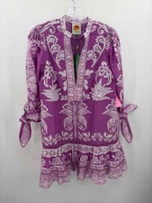 Farm Rio Purple Size Small Printed Shift Knee Length Long Sleeve Dress