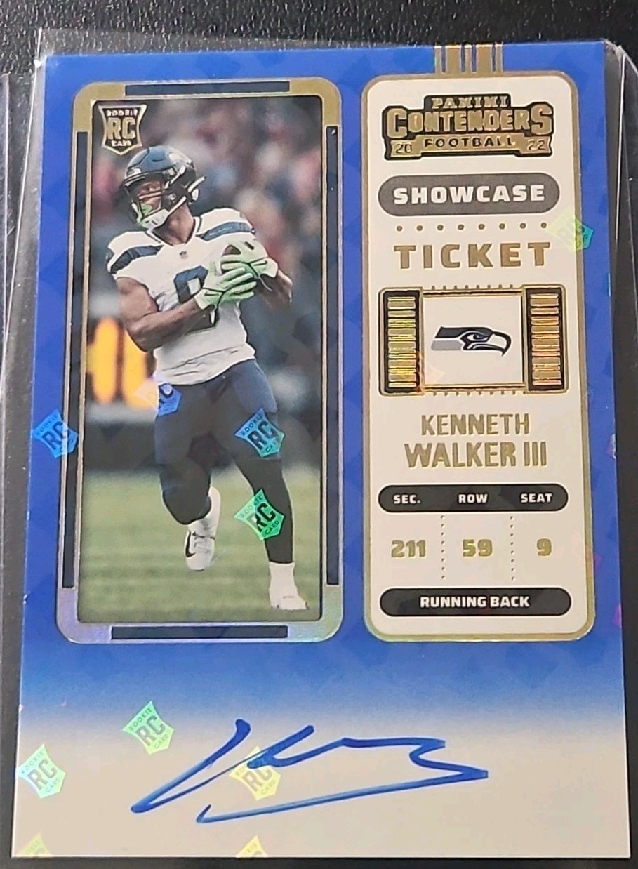 2022 Contenders Kenneth Walker Showcase Rookie Ticket Rc Auto Ssp