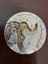 VINTAGE 0 SIZE ELGIN HUNTING POCKET WATCH MOVEMENT GR. 222 RUNS GOOD