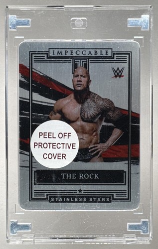 The Rock 2022 Panini Impeccable WWE #5 Stainless Stars /99