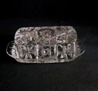 Anchor Hocking EAPC Star of David Glass 1/4 # Butter Dish Covered Vintage Clear