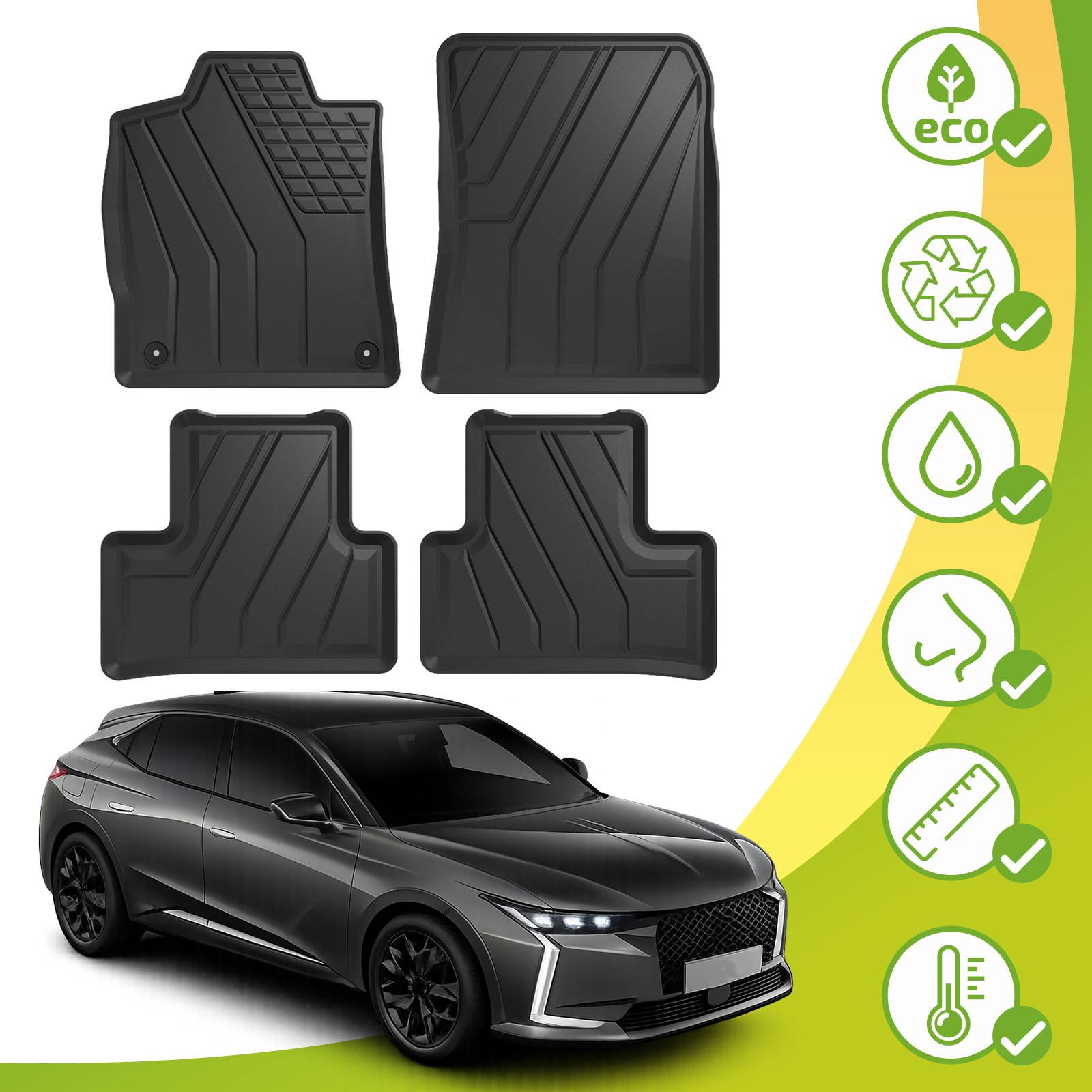 Tapis de sol premium en textile recyclé DS 4 Hatchback après 2021