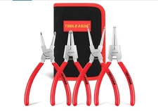 TOOLEAGUE 4 Pcs Snap Ring Pliers Set, Circlip Pliers, 7 inches