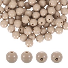 100pcs Light Beige Acrylic Round Beads 10mm Plastic Resin Loose Bead