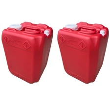 Stackable Square 5 Gallon Race Gas Alcohol Can Fuel Jug Utility Can- RED- 2 PACK