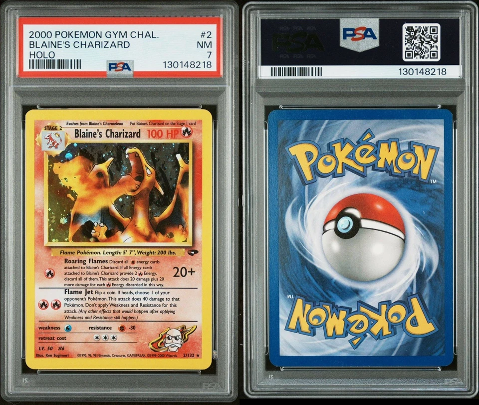2000 POKEMON GYM CHALLENGE HOLO #2 BLAINE'S CHARIZARD PSA 7 - Image 3 of 3