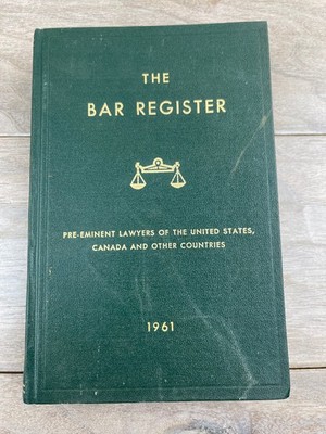 The Bar Register 1961 Annual Pre-Eminent Lawyers Legal Directory Hardcover