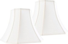 Cream Square Cut Corner Bell Lamp Shade Set of 2 Medium Lampshade 6.5 Top 