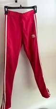 Adidas Women  s Tight Fit Athletic Pants Pink Mauve White Stripe Size Small NWT