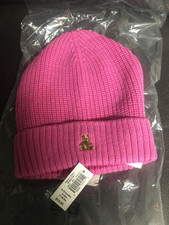 New Baby Gap Knit Winter Beanie Pink Bear Logo Hat 6-12 months