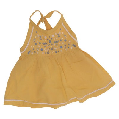 Artisan Ny, Kleid, Größe: 98, Gelb/Blau, Baumwolle, Blumen, Mädchen #zNh