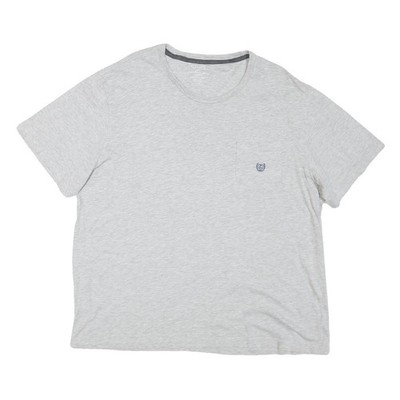 CHAPS Herren T-Shirt Kurzarm Rundhalsausschnitt 2XL Grau Logo Tasche