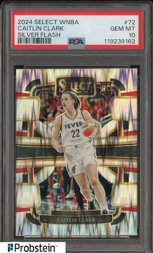 2024 Panini Select WNBA Silver Flash Prizm Caitlin Clark Fever RC Rookie PSA 10
