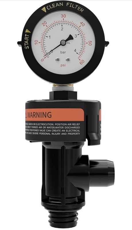 Aquatonics 98209800 Includes 98209803 High Flow Air Relief Valve, Pressure Gauge