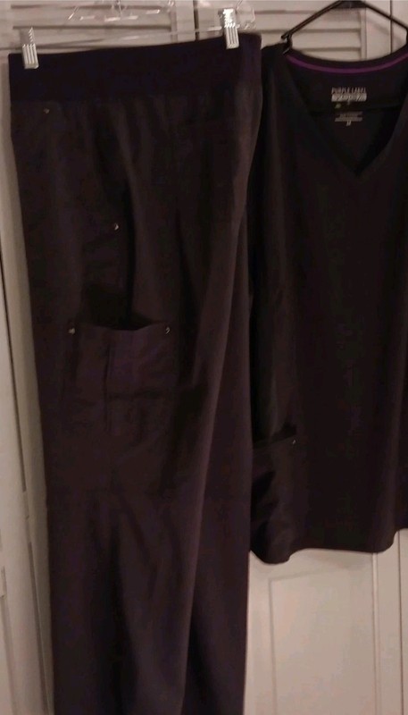 Healing Hands Scrubs Set 2X Dark Charcoal Solid Unisex Medical Uniform