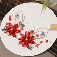 New Liuli Hair Pin Chinese Hanfu Costume Hair Accessory Hair Stick 2pc