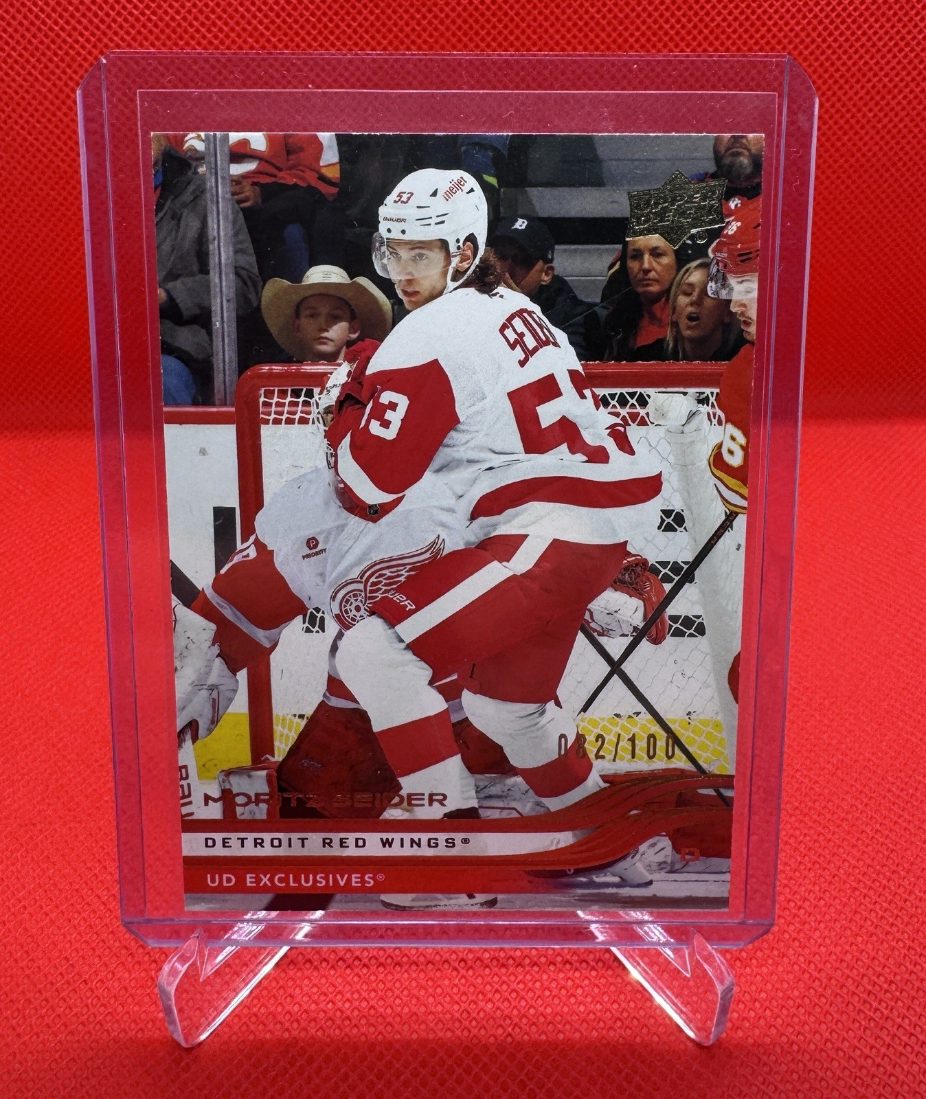 Moritz Seider #56 Hockey Cards 2025 Upper Deck trading card — raw and PSA graded price guide
