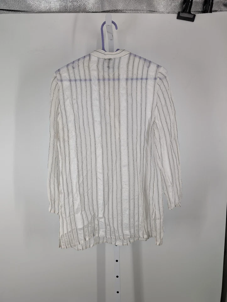 Blusa túnica Barney's New York vintage Y2K boho seda vitoriana transparente Itália 42 - Imagem 3 de 4