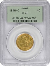 1840-C $5 Gold Liberty Head EF40 PCGS
