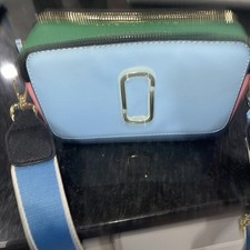 Marc Jacobs The Snapshot Aquaria Blue Leather Crossbody Bag Small Camera Bag