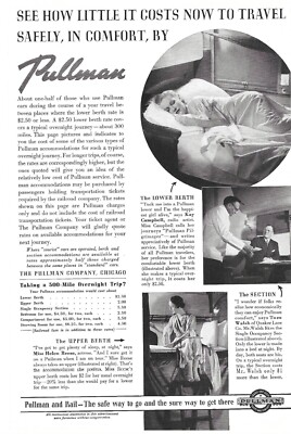 1937 Pullman Triebwagen Vintage Druckanzeige Travel Trains Railroad RR Ephemera