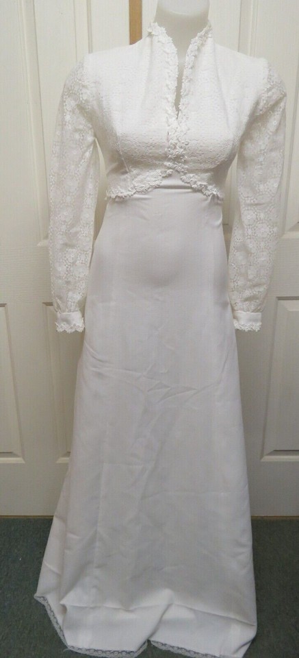 Wedding Dress Gorgeous Vintage Handmade Size 8 No Labels
