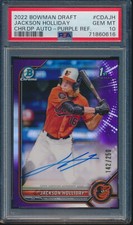 PSA 10 JACKSON HOLLIDAY AUTO 2022 Bowman Chrome PURPLE REFRACTOR/250 RC GEM MINT