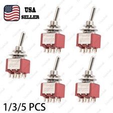 DPDT Guitar Mini Toggle Switch 2 Position ON/ON 6 PIN Car/Boat Switche Red