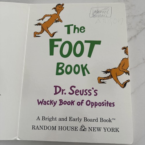 The Foot Book: Dr. Seuss's Wacky Book of Opposites Board Book~12” - Picture 6 of 11