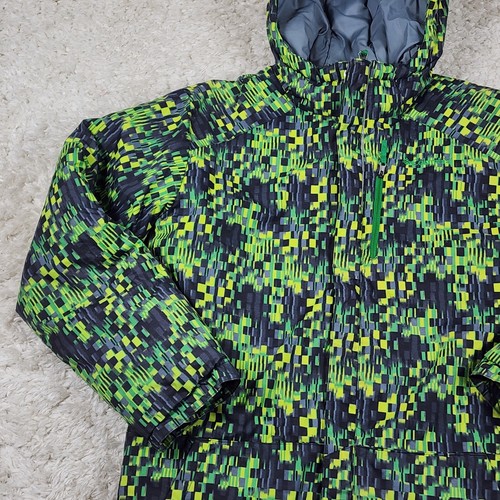 Columbia Waterproof Jacket Kids XL Green Pixelated Winter Ski Puffer Insulated - Picture 3 of 12