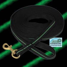 Softlonge Pferde Longe Longierleine mit fluoreszierenden Streifen, Messingkarab.