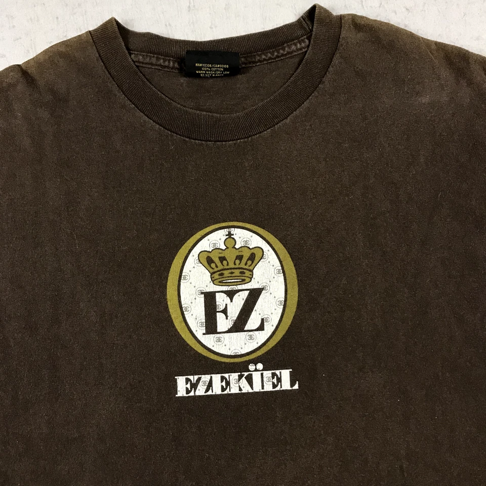 Camisa DE COLECCIÓN Ezekiel Para Hombres Grande Marrón Monopatín Patinador Grunge Corona Logo Años 90 Foto 2 de 4
