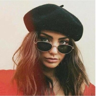 French Artist Beanie Hat -Kawaii Flat Top Faux Wool Beret  display picture 2