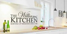 PERSONALISED SERVING MEMORIES KITCHEN DINING WALL STICKER DECAL VINYL TRANSFER